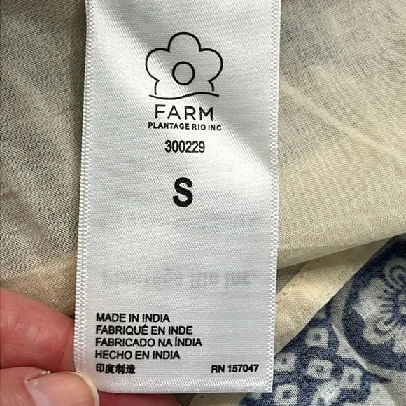 Farm Rio Blue Pineapple Garden Patterned Midi dress - Picture 8 of 16